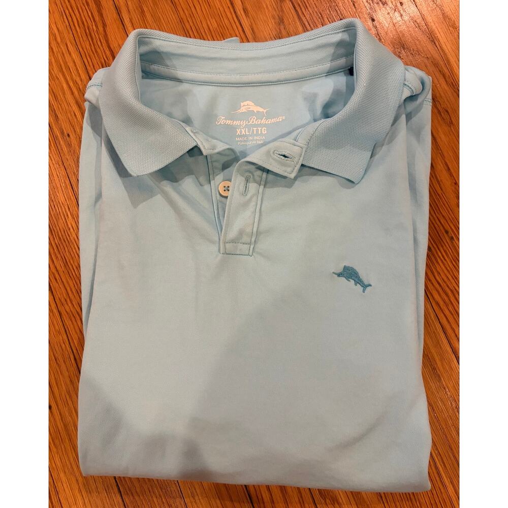 Tommy Bahama Men’s XXL Blue Performance Polo Shirt Short Sleeve IslandZone